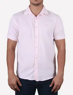 پيراهن مردانه آستين کوتاه کبريتي صورتی
