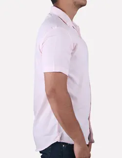 پيراهن مردانه آستين کوتاه کبريتي صورتی