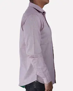 پیراهن آستین بلند طرح کنف سه نخ دکمه مشکی صورتی