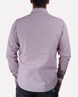 پیراهن آستین بلند طرح کنف سه نخ دکمه مشکی صورتی