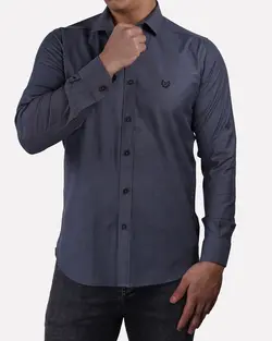 پیراهن ساده آستین بلند دم هلال دودی