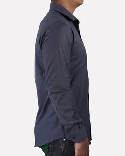 پیراهن ساده آستین بلند دم هلال دودی