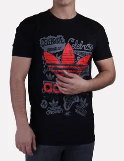 تیشرت طرح دار مشکی طرح آدیداس