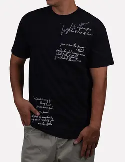 تیشرت طرح گلدوزی انگلیسی مشکی