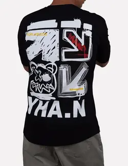 تیشرت مشکی پشت طرح دار YHA