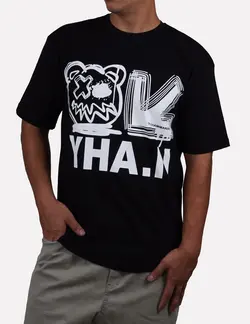 تیشرت مشکی پشت طرح دار YHA