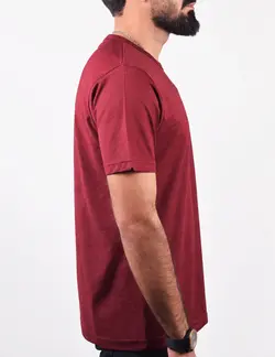 تيشرت مردانه برفکي ساده زرشکی