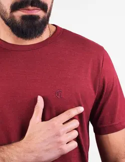 تيشرت مردانه برفکي ساده زرشکی