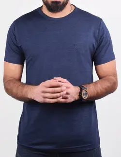 تيشرت مردانه برفکي ساده سرمه ای