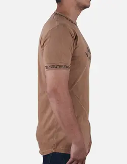 تيشرت مردانه سنگ شور يقه کش ورساچه قهوه ای