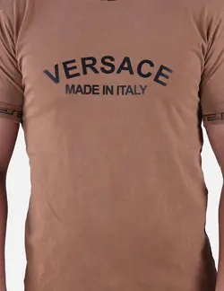 تيشرت مردانه سنگ شور يقه کش ورساچه قهوه ای