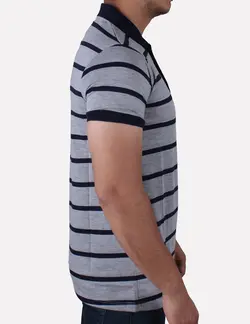 پولو شرت مردانه راه راه طوسی