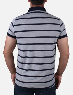 پولو شرت مردانه راه راه طوسی