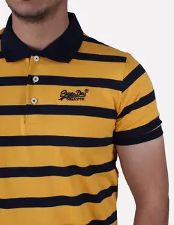 پولو شرت مردانه راه راه زرد