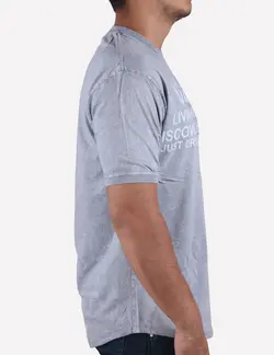 تيشرت مردانه سنگ شور يقه کش long life طوسی روشن