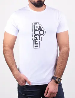 تيشرت مردانه لاکست سفيد