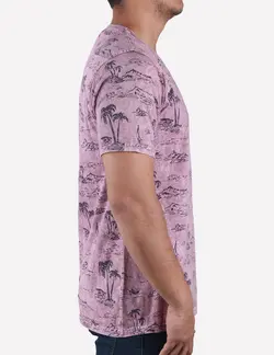 تیشرت مردانه طرح نخل صورتی