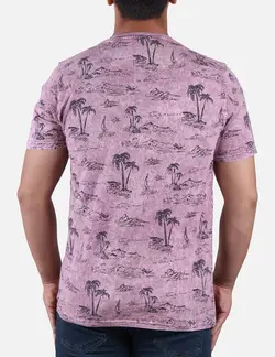 تیشرت مردانه طرح نخل صورتی