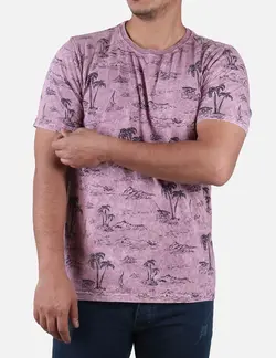 تیشرت مردانه طرح نخل صورتی