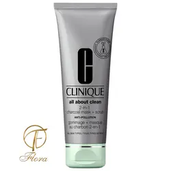 ماسک زغال و اسکراب صورت 2 در 1 کلینیک مدل آل ابوت کلین