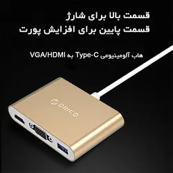 هاب Type-C به HDMI-VGA مدل ORICO RCHV