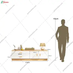 میز تلویزیون دو تکه گندم
