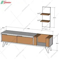 میز تلویزیون شلف دار پارسا