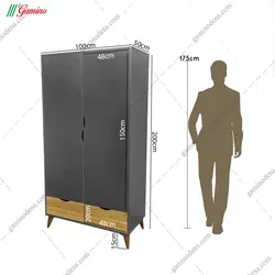 کمد لباس دو کشو مهر