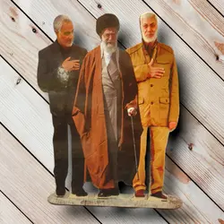 تندیس چوبی سه تایی (رهبری حاج قاسم ابومهندس)