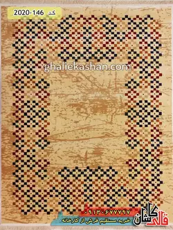 گلیم فرش قشقایی طرح راگا زمینه کرم کاشان - 35