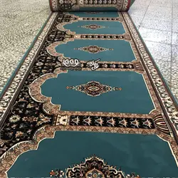 فرش سجاده ای 700 شانه زمینه آبی جهان نما کاشان - کد ۱۰۳