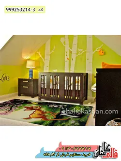 گلیم فرش ارزان کودک پسرانه طرح بامبی گوزن کوچولو کاشان - قالیچه استوک