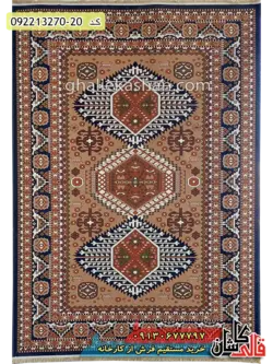 گلیم ارزان طرح قشقایی مستان زمینه بژ سرمه ای کاشان