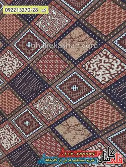 گلیم ارزان طرح لوزی شوکا زمینه بژ کاشان