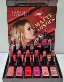 پک رژ لب جامد مات هدی بیوتی 12عددی بدون سرب Lipstick huda - فروشگاه اینترنتی قاسمی شاپ
