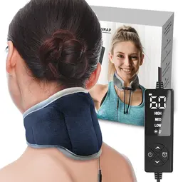 پد گرم کننده گردن چسبناک - روکش گرم شده گردن برای درد گردن، سفتی گردن، تسکین تنش درد گردن - 3 گرما و 5 تنظیم زمان - فروشگاه اینترنتی قاسمی شاپ
