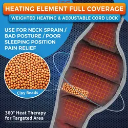 پد گرم کننده گردن چسبناک - روکش گرم شده گردن برای درد گردن، سفتی گردن، تسکین تنش درد گردن - 3 گرما و 5 تنظیم زمان - فروشگاه اینترنتی قاسمی شاپ