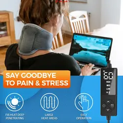 پد گرم کننده گردن چسبناک - روکش گرم شده گردن برای درد گردن، سفتی گردن، تسکین تنش درد گردن - 3 گرما و 5 تنظیم زمان - فروشگاه اینترنتی قاسمی شاپ