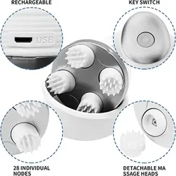 ماساژور برقی سر، ماساژور اسکراپر قابل حمل برای رشد مو، پاکسازی عمیق و آرامش استرس - فروشگاه اینترنتی قاسمی شاپ