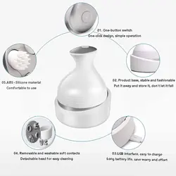 ماساژور برقی سر، ماساژور اسکراپر قابل حمل برای رشد مو، پاکسازی عمیق و آرامش استرس - فروشگاه اینترنتی قاسمی شاپ