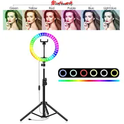 رینگ لایت رنگی سایزRING LIGHT RGB LED SOFT RING LIG33 - فروشگاه اینترنتی قاسمی شاپ