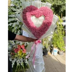 دسته گل قلبی توخالی عروس(ژیپسوفیلا)