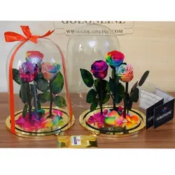 گل دیو و دلبر سه شاخه جاودان(ماندگاری 3 سال)