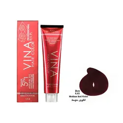 رنگ مو وینا انگوری متوسط شماره RV6 (6.65) حجم ۱۲۵ میلی لیتر - گل انار