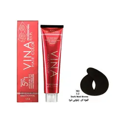 رنگ مو وینا قهوه ای زیتونی تیره شماره M2 (3.2) حجم ۱۲۵ میلی لیتر - گل انار
