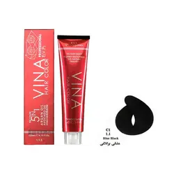 رنگ مو وینا مشکی پرکلاغی شماره C1 (1.1) حجم ۱۲۵ میلی لیتر - گل انار