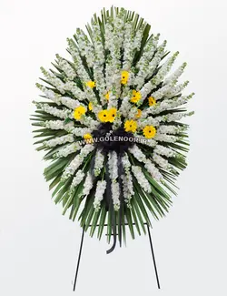 تاج گل یک طبقه ژربرا زرد