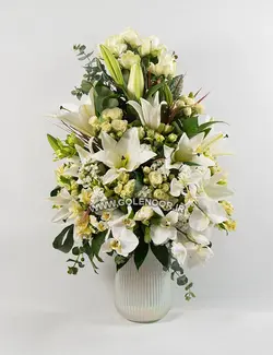 باکس گل شیشه ارکیده و لیلیوم