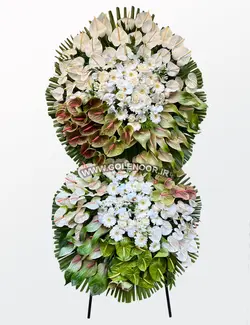 تاج گل ترحیم دوطبقه آنتوریوم سبز