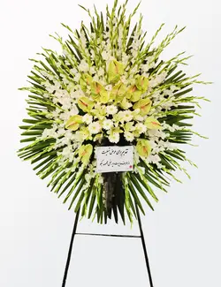 تاج گل یک طبقه ترحیم ارزان گلایول